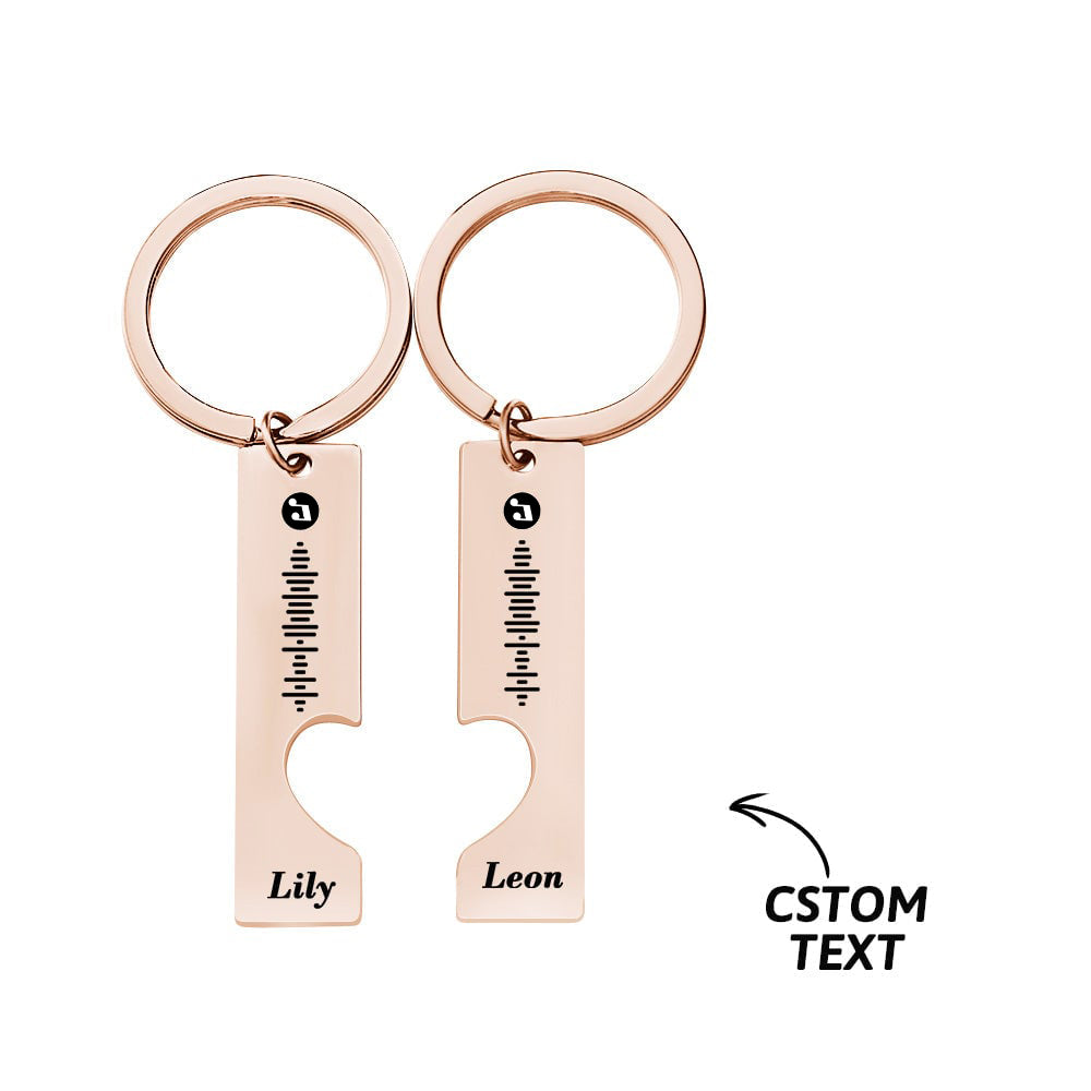 Best Gift For Friend 2 Personalized Music Code Keychain | Heart Cut Out Keychain