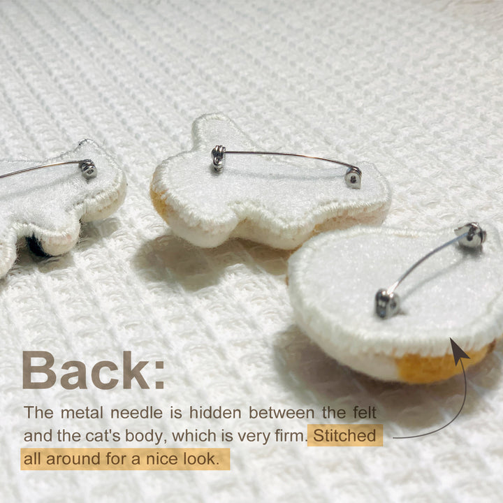 Adorable Handmade Felt Kitten Brooch - Perfect Gift for Cat Lovers