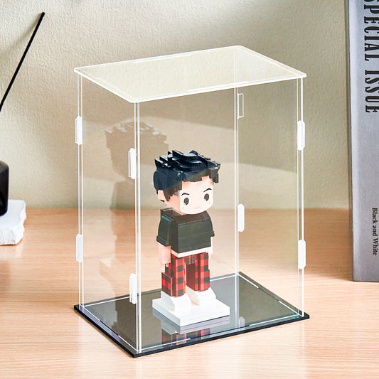 Dustproof Clear Acrylic Display Case Display Box – Protective Box for 1 Person Brick Figure Collectibles