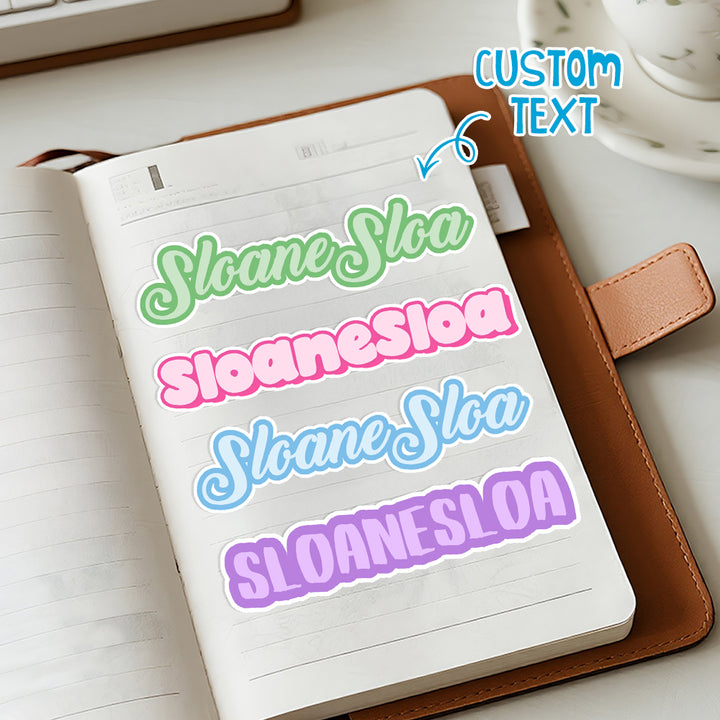 Custom Name Colorful Text Stickers Personalized Stationery for Back to School Gifts