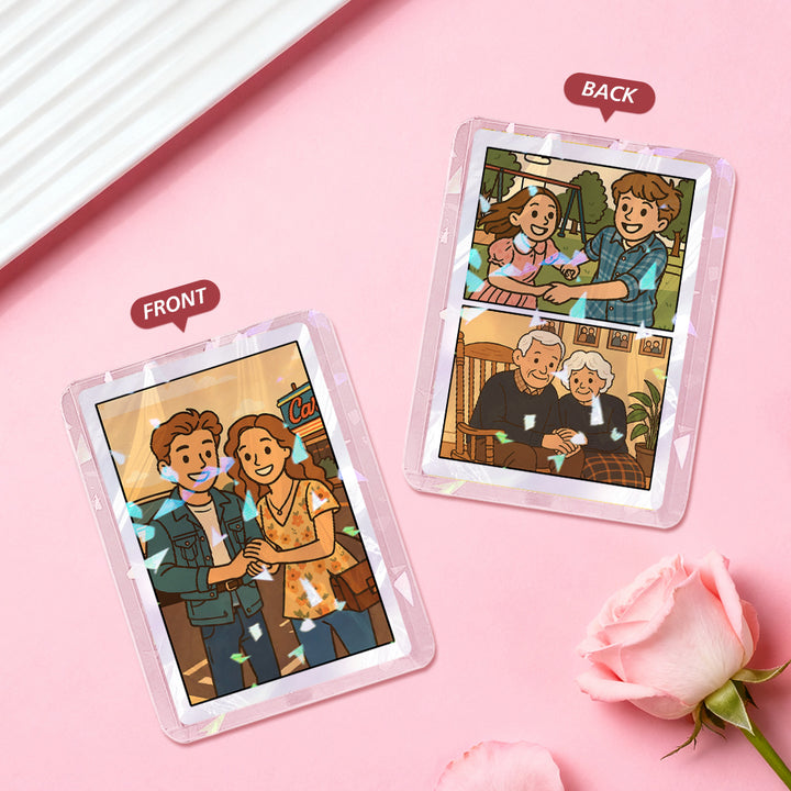 Custom Photo Anime-Style Double-Sided Game Card Personalized Birthday & Anniversary Gift