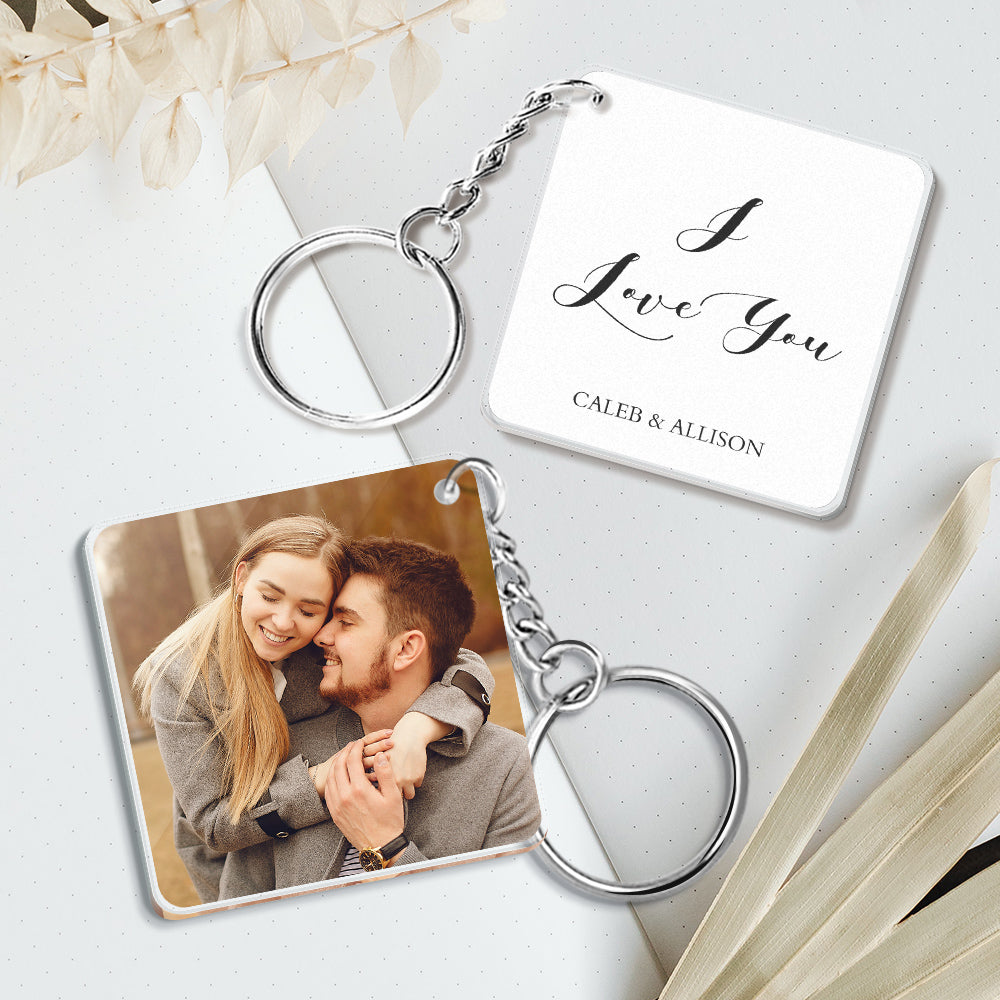 Custom Double Sided Photo Keychain 5 Colors For Keychain For Her