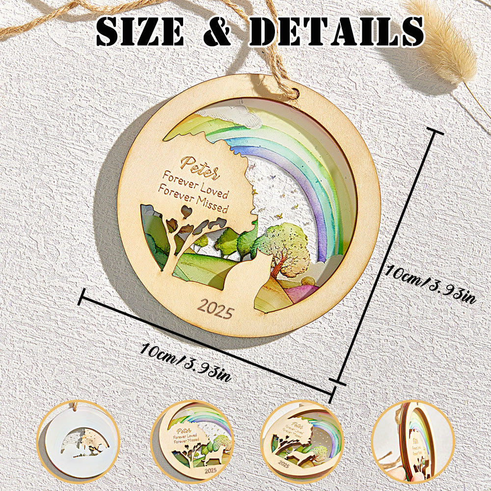 Personalized Rainbow Bridge Pet Ornament Memorial Pet Loss Gift for Pet Lovers