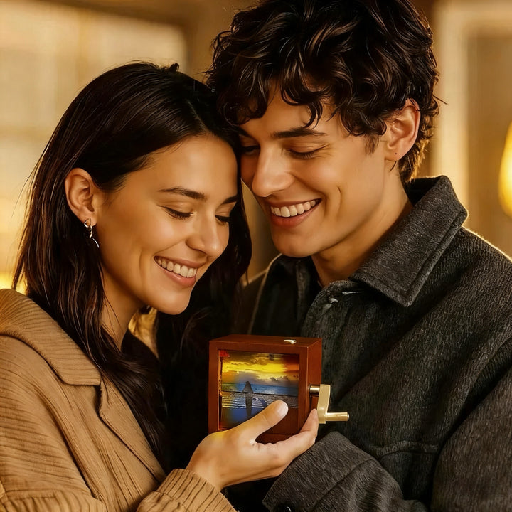 Custom Photo Flipbook Frame Animation Machine Hand-cranked Detachable Photos Flipbook Box Photo Album with Light Anniversary Gifts