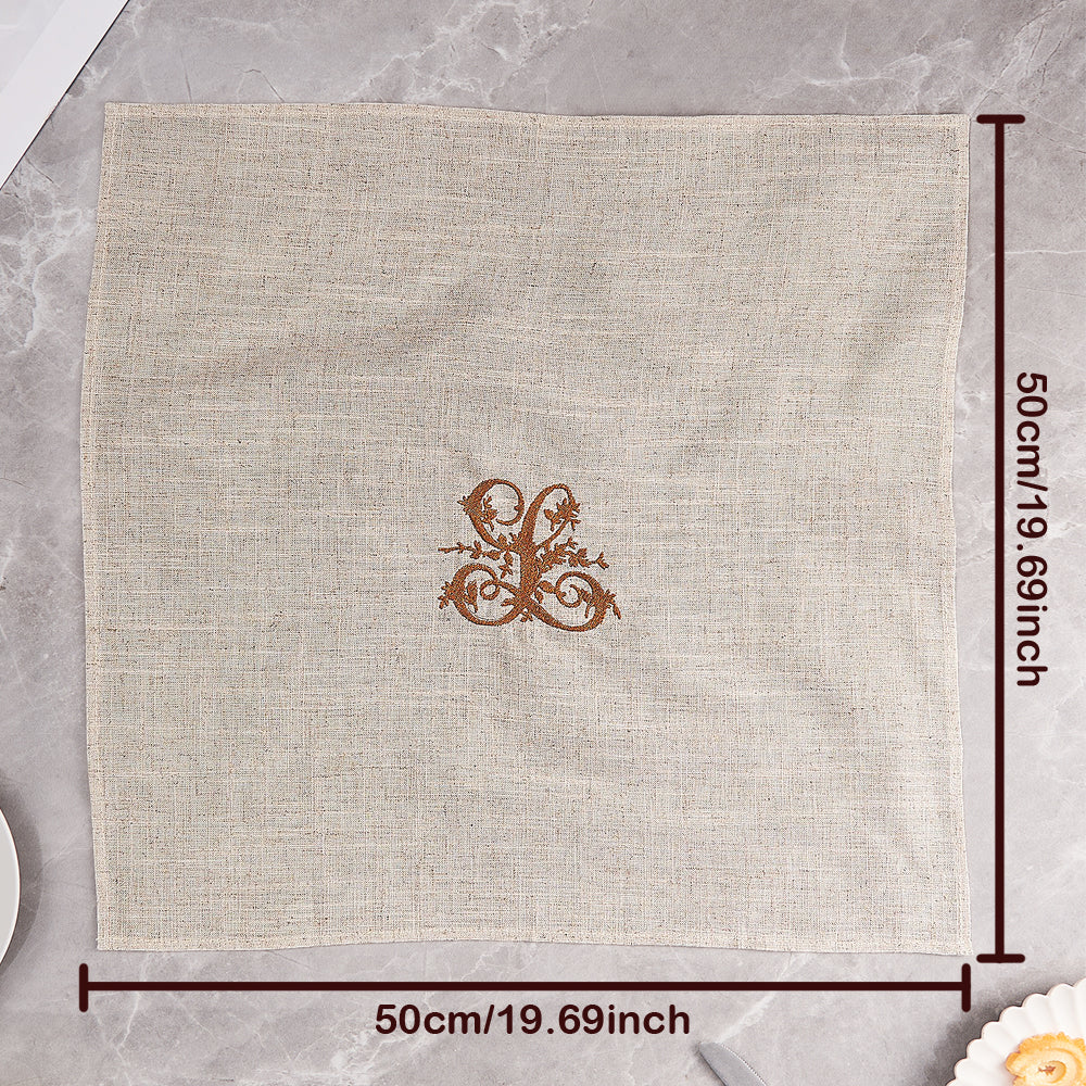 Personalized Linen Napkin with Embroidered Monogram Napkin Wedding Gift for Her
