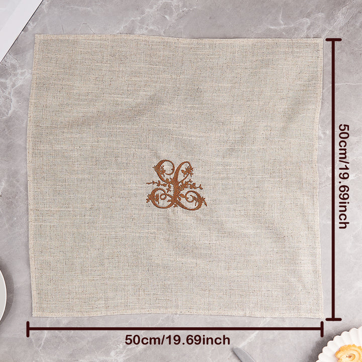 Personalized Linen Napkin with Embroidered Monogram Napkin Wedding Gift for Her