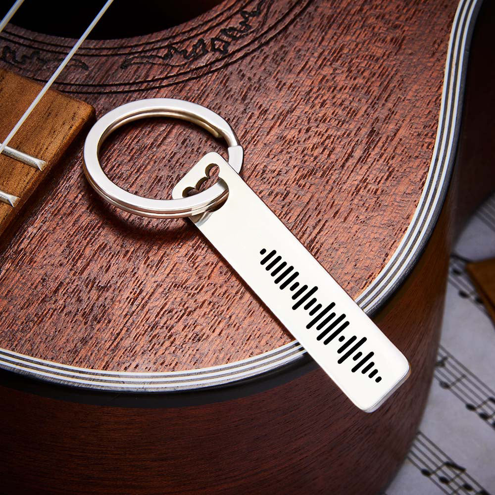 Custom Music Code Keychain Engraved 3D Bar Keyring