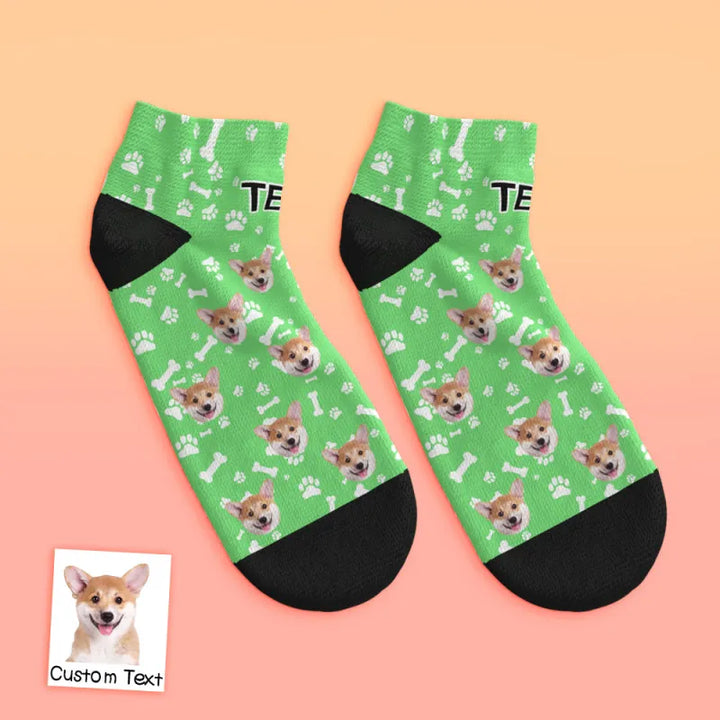 Custom Face Low Cut Ankle Socks with Dog Gift for Pet Lover