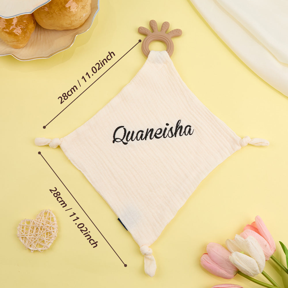 Personalized Soothe Towel Bibs Soft Sleeping Towel with Embroidered Name Gift for Baby