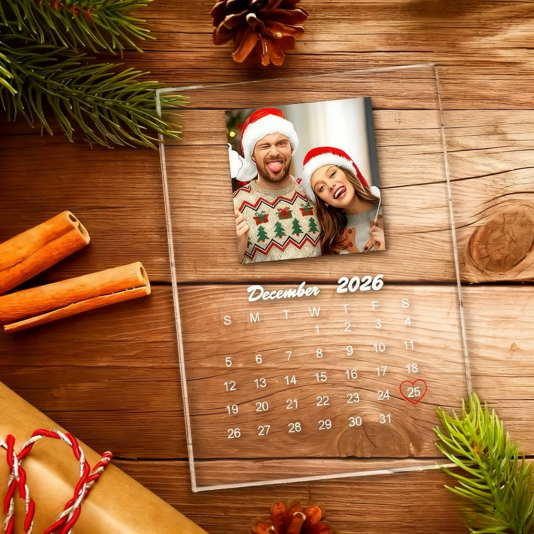 Personalized Calendar Photo Plaque Acrylic Desk Decor Christmas Gifts