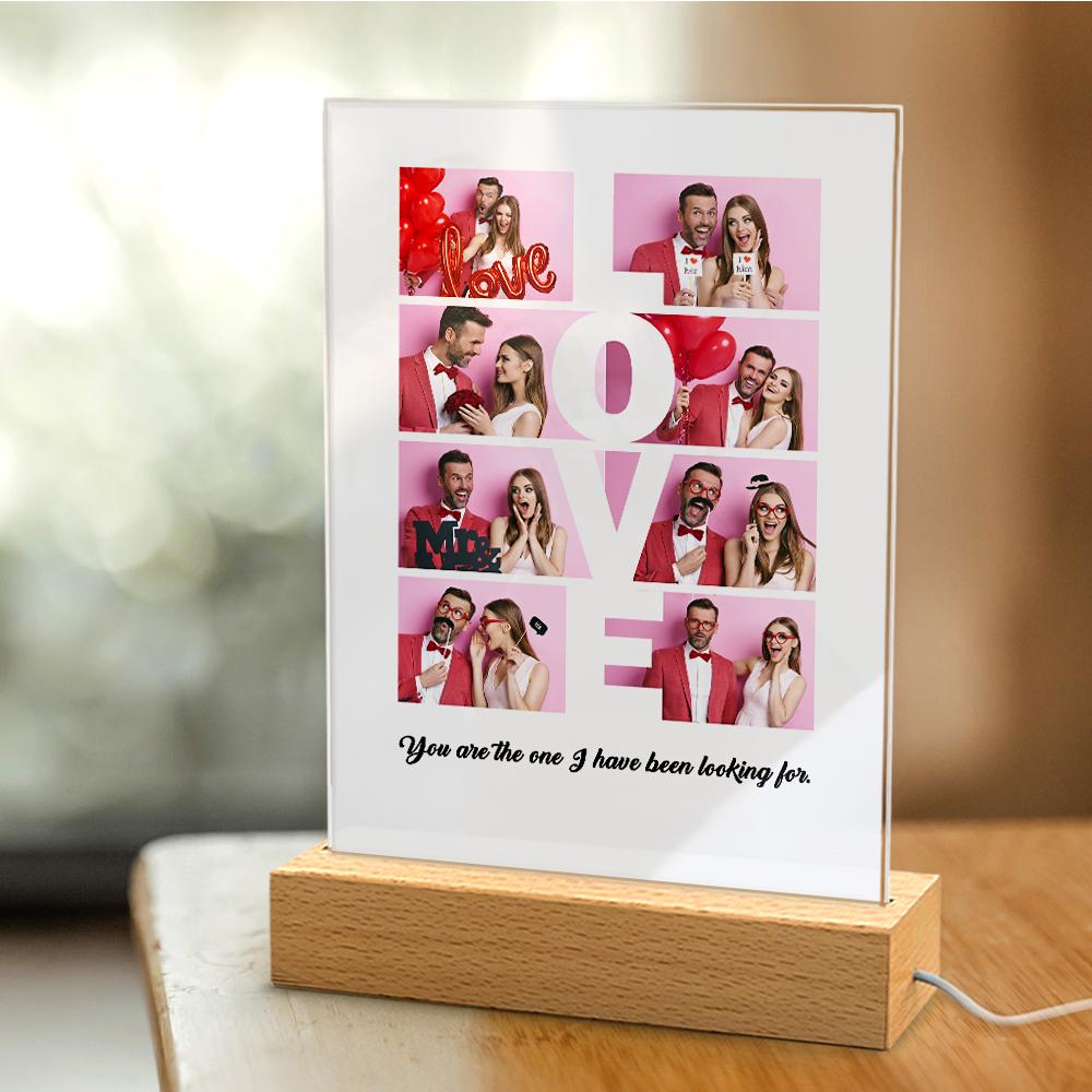 LOVE Custom 8 Photo Lamp Plauqe Romantic Personalized Home Decor