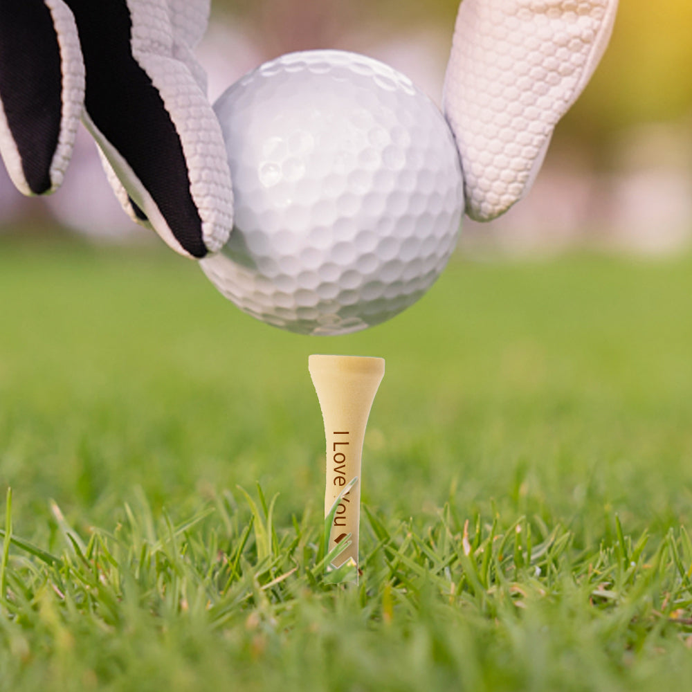 Personalized Engraved Bamboo Golf Tees with Text for Golf Training