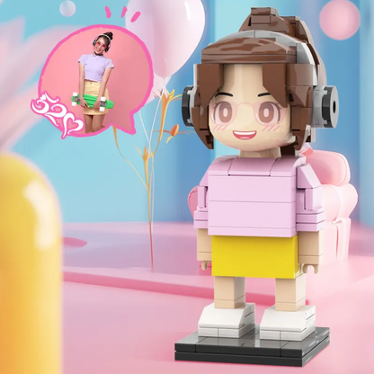 Full Body Customized 1 Person Duddu Brick Figures Valentine's Day Romantic Gift Birthday Gift