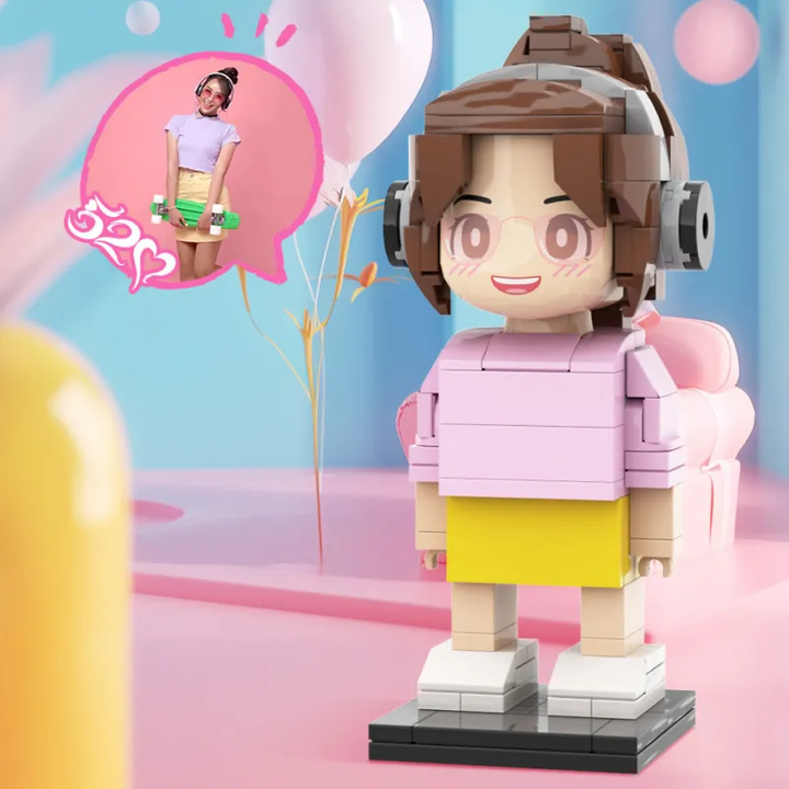 Full Body Customized 1 Person Duddu Brick Figures Valentine's Day Romantic Gift Birthday Gift