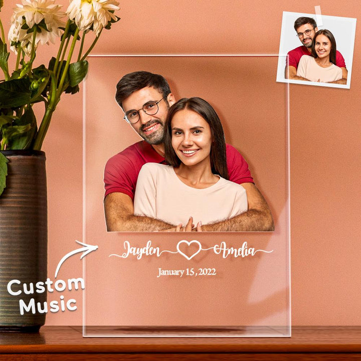 Custom Photo Acrylic Plaque Gift For Boyfriend Engagement Gift Personalized Wedding Gift For Couple
