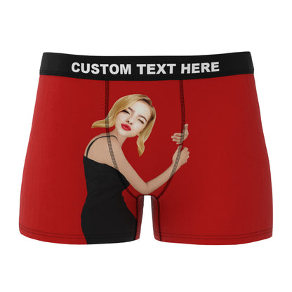 Custom Love Hug Boxer Shorts Personalized Boxers Briefs with Picture with Package