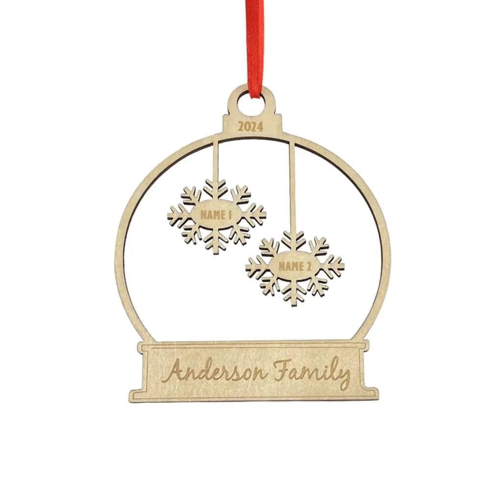 Custom Engraved Name Christmas Ornament Personalized Wooden Family Ornament Christmas Tree Decoration