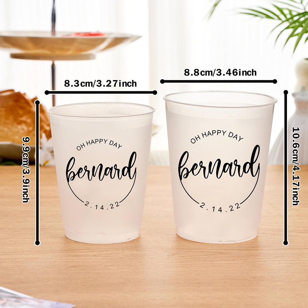 Personalized Disposable Plastic Cups for Bridal Shower Wedding Engagement Party Gift