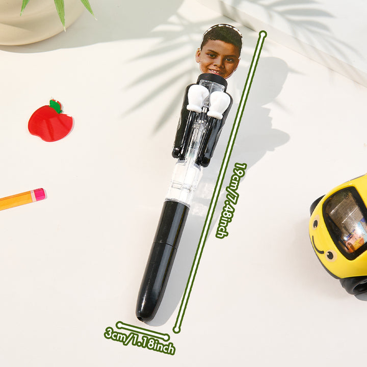 Personalized Boxing Pen with Face Creative Interactive Stress Relief Pen Funny Gift for Kids