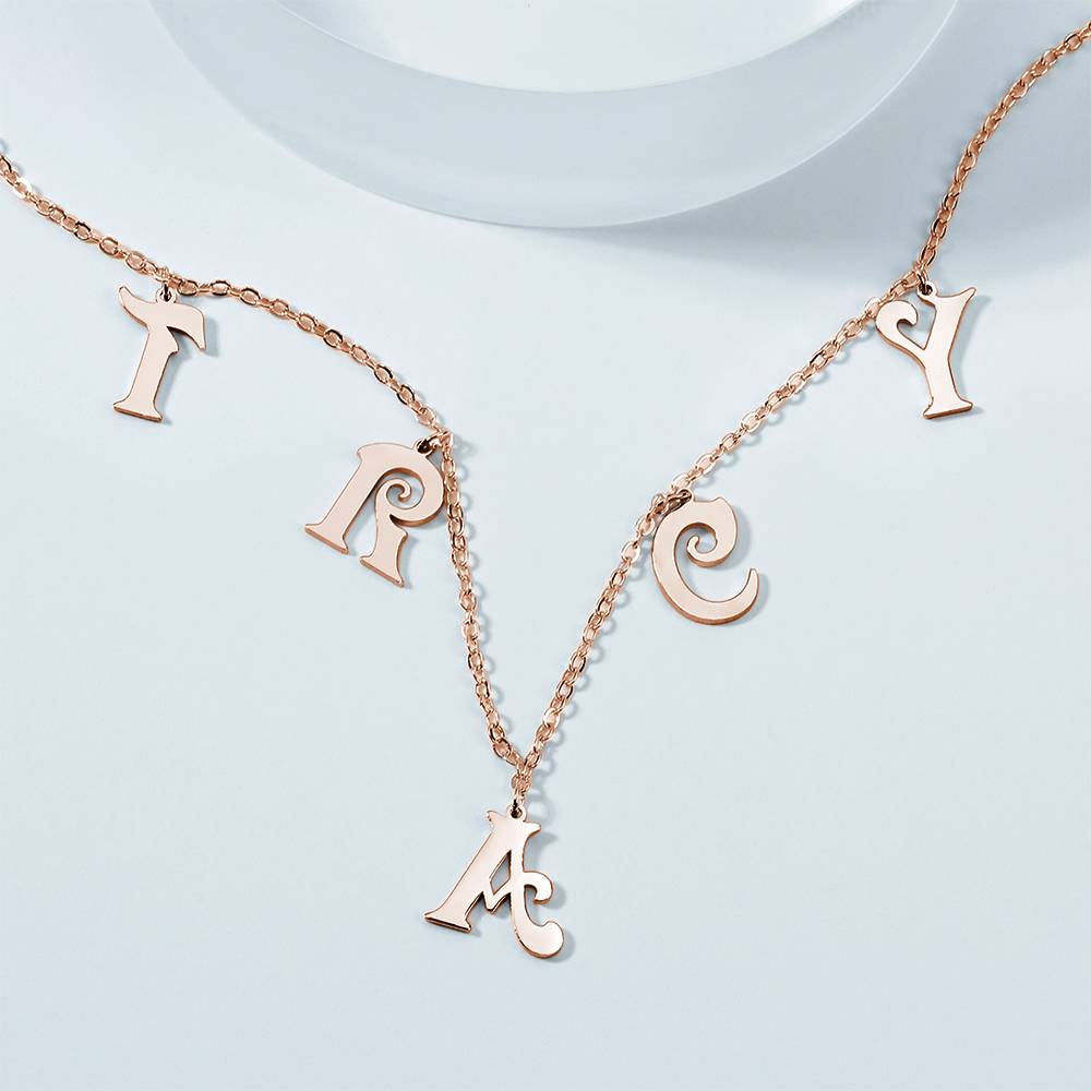 Personalized Sterling Silver Letter Initials Necklace Name Jewelry Necklaces