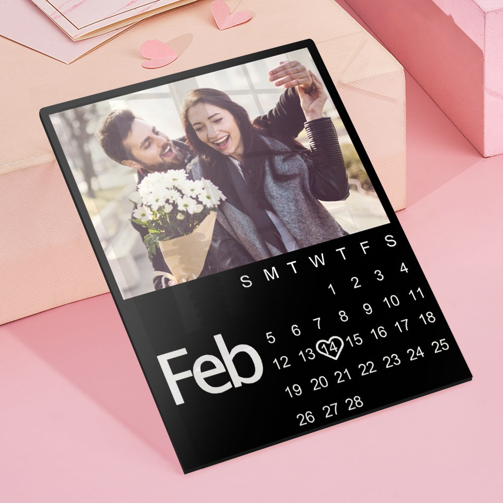 Customizable Calendar Plaque With Photo Personalized Photo Anniversary Gift