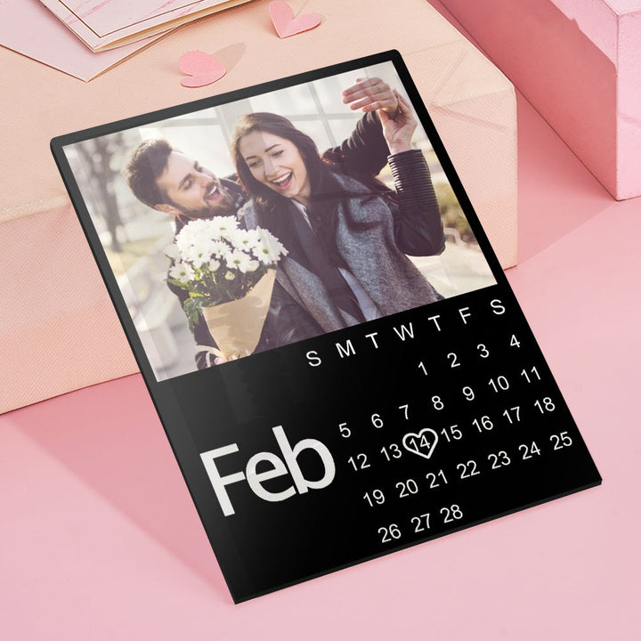Customizable Calendar Plaque With Photo Personalized Photo Anniversary Gift