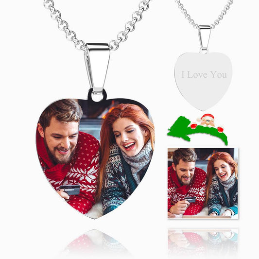 Custom Heart Tag Necklace Stainless Steel Engraved Necklace