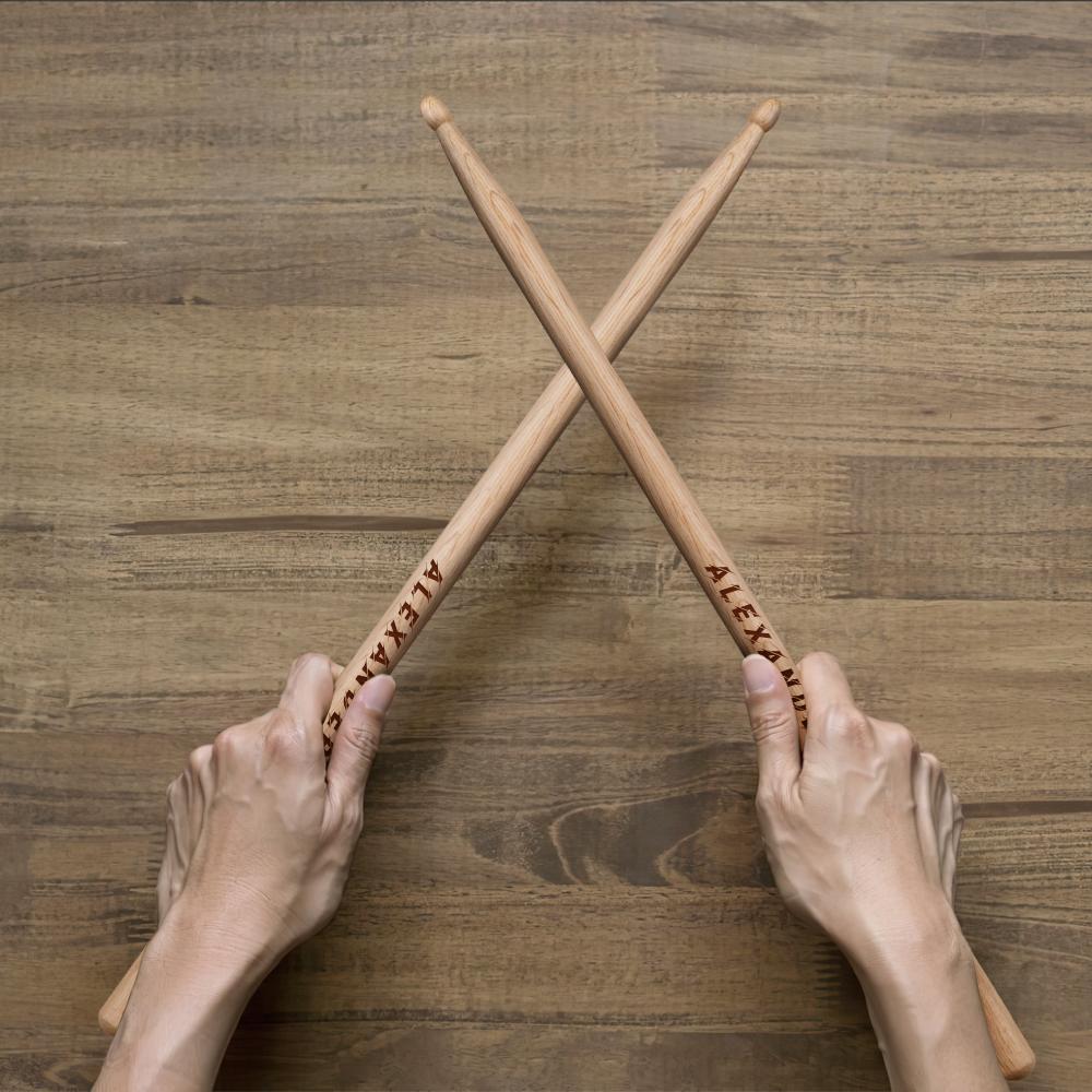 Custom Engraved Drumsticks for Drummer