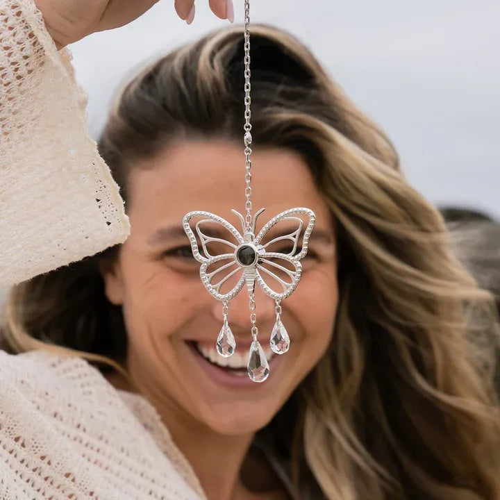 Personalized Photo Butterfly Sun Catcher Projection Car Ornaments Memorial Gift Valentines Gift