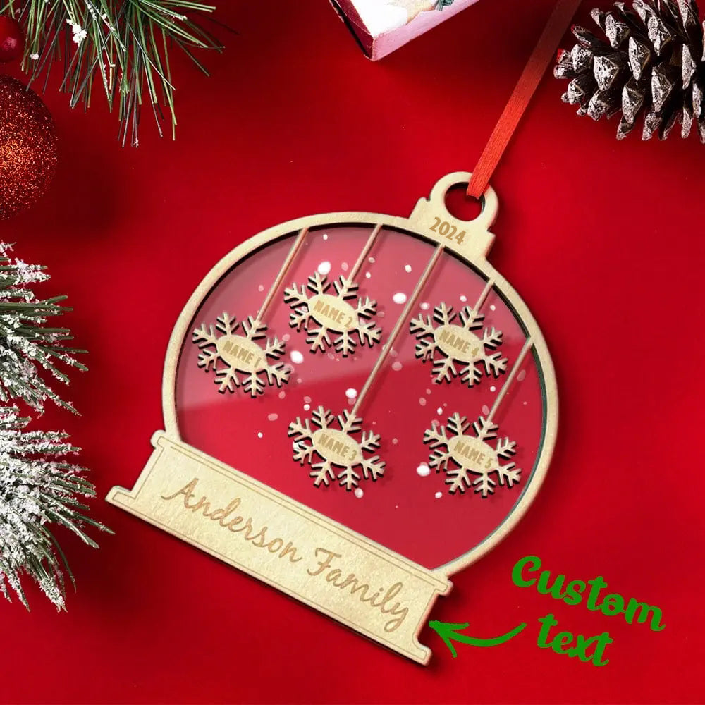 Custom Engraved Name Christmas Ornament Personalized Wooden Family Ornament Christmas Tree Decoration