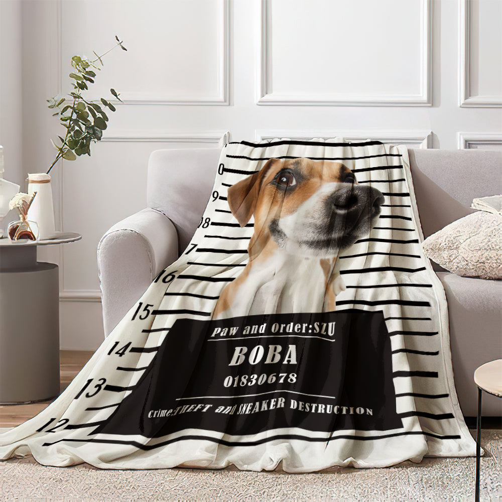 Custom Dog Portrait Blanket with Picture Personalized Photo Blanket