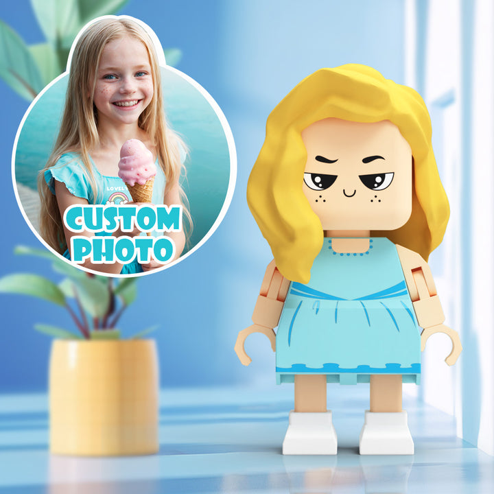 Fully Customizable Cute Giant Minifigs Personalized Full-Body Brick Figure Gift for Girl