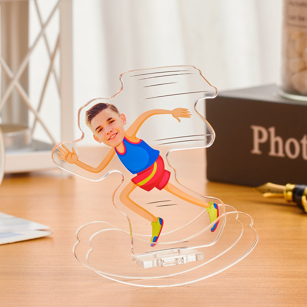 Personalized Running Man Desktop Tumbler Standing Figures Display Stands