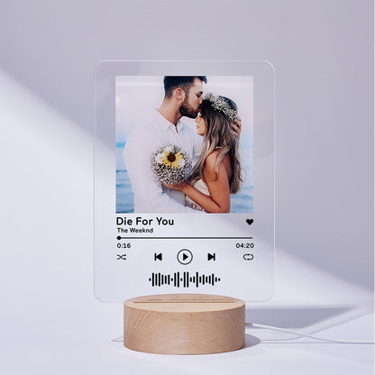 Custom Scannable Code Lamp Acrylic Album Night Light - 3 Sizes