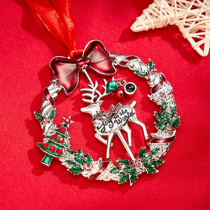 Personalized Photo Projection Ornaments Rotating Elk Shape Christmas Gifts