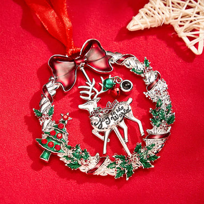 Personalized Photo Projection Ornaments Rotating Elk Shape Christmas Gifts