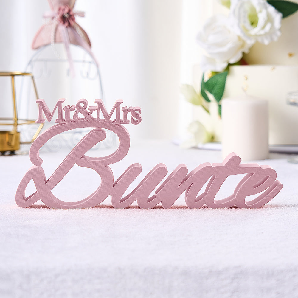 Personalized 3D Print With Your Last Name Mr & Mrs Family Name Wedding Decor Gifts