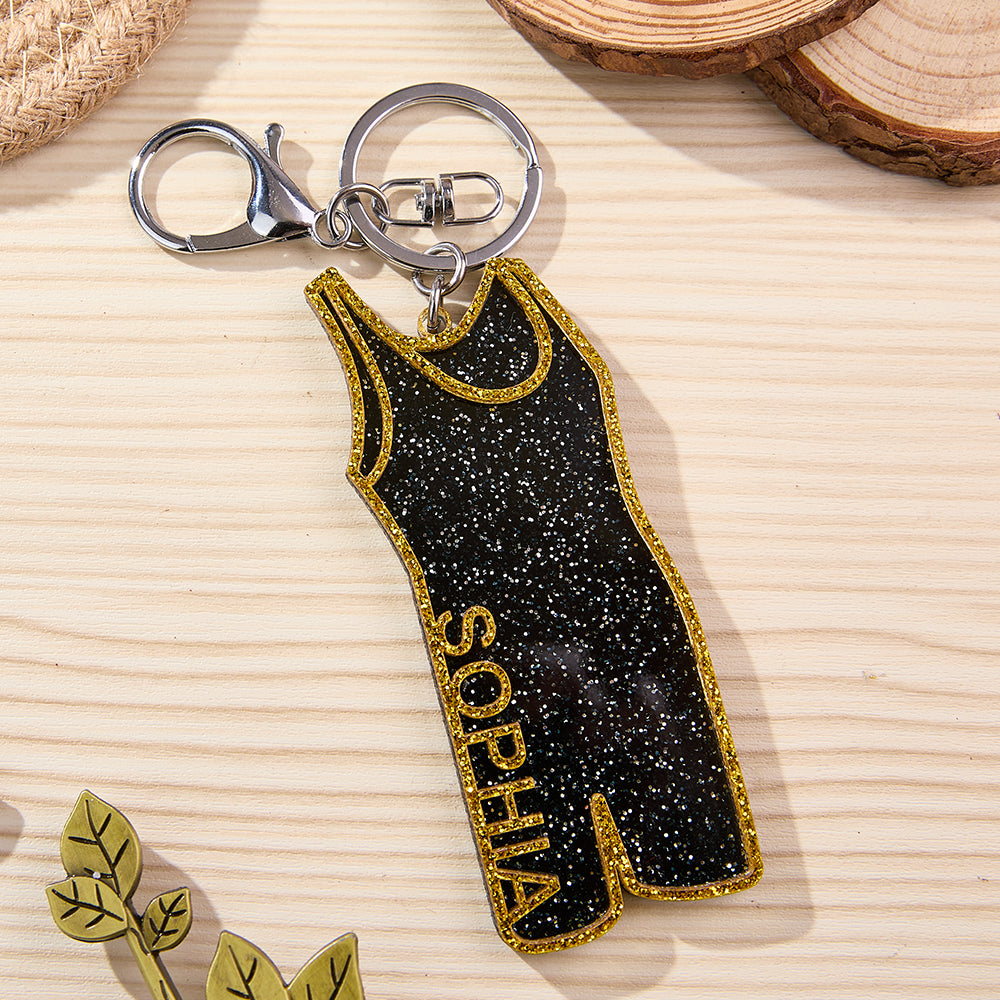 Personalized Name Wrestling Singlet Keychain Birthday Tournament Gift for Wrestler Coach