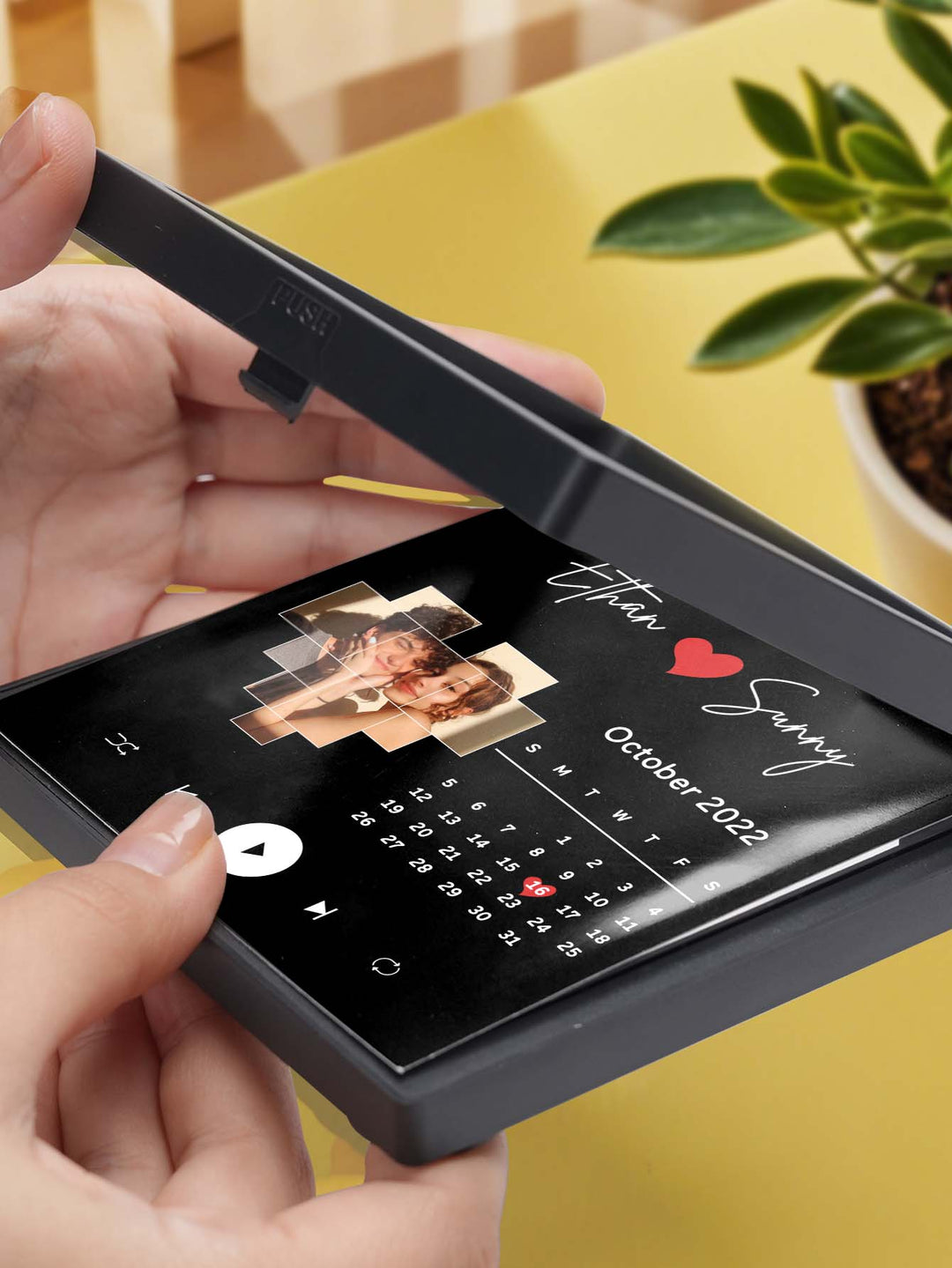 Personalized Name Photo Calendar and Music Fridge Magnet for Memorable Gifts