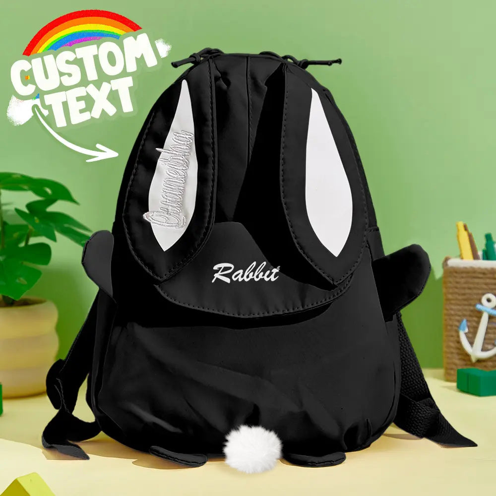 Personalized Name Embroidery Backpack Custom Mini Rabbit Backpack School Bags Gift for Kids