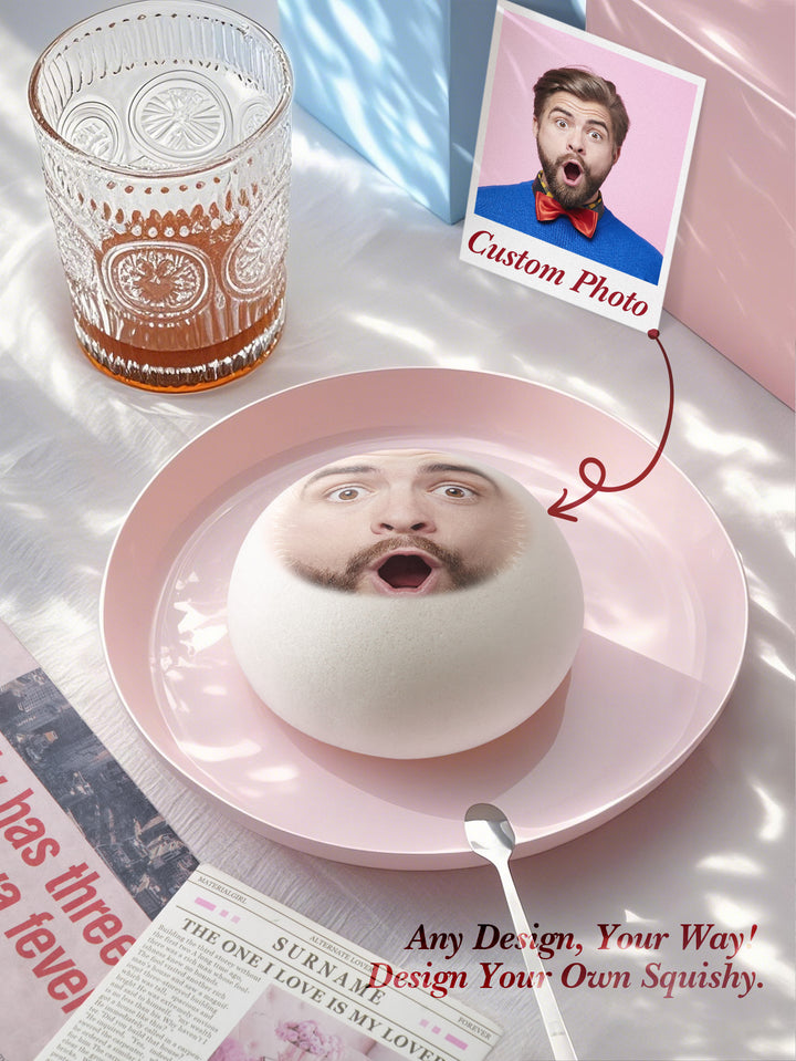 Custom Photo Stress Relief Bun Toy – Personalized Decompression Manju Style Toy