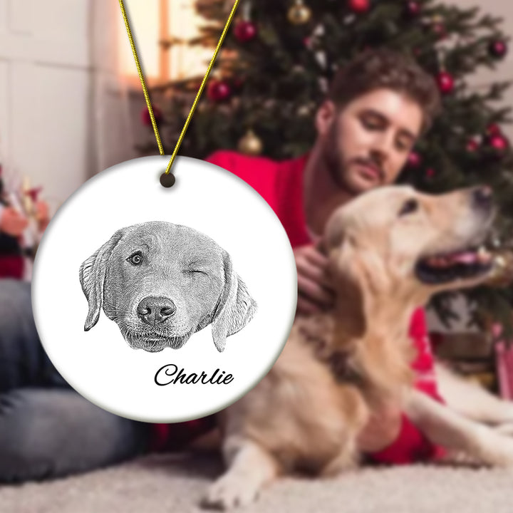 Personalized Pet Ornament Christmas Pet Face and Name Ornaments Gift for Pet Lovers