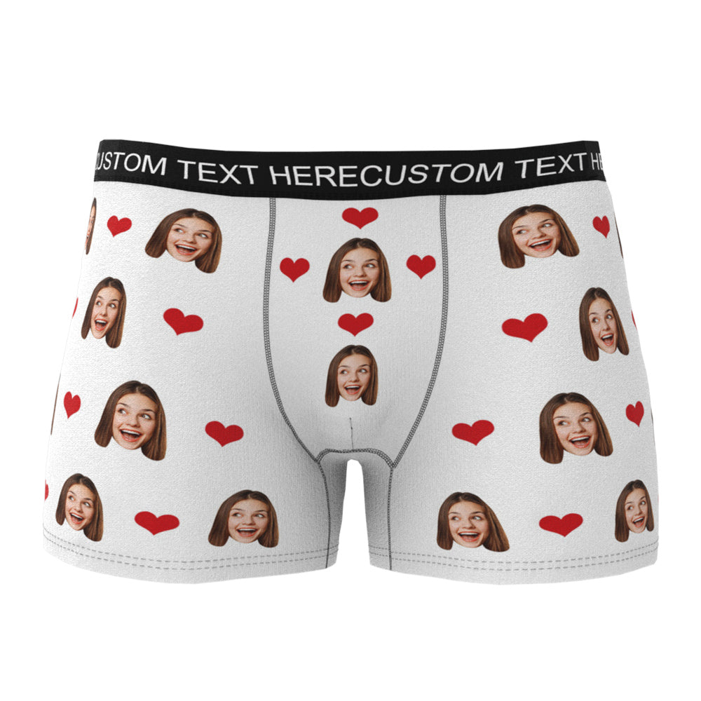 Custom Heart Face Boxer Briefs Men's Underwear with Package