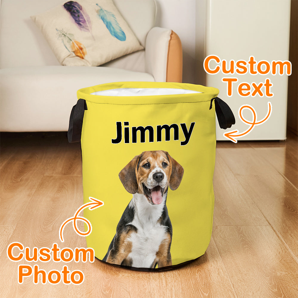 Personalized Pet Portrait Storage Basket Toy Laundry Basket Birthday Gift for Pet Lover