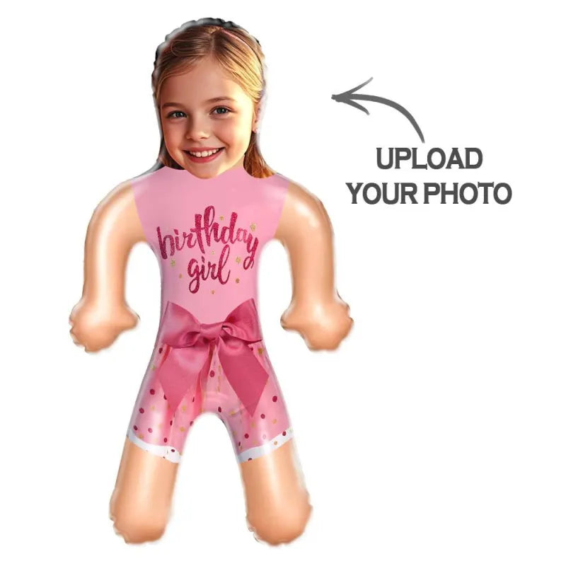 Custom Face Little Birthday Girl Blow Up Dolls Funny Inflatable Balloon Custom Air Doll for Party Favors