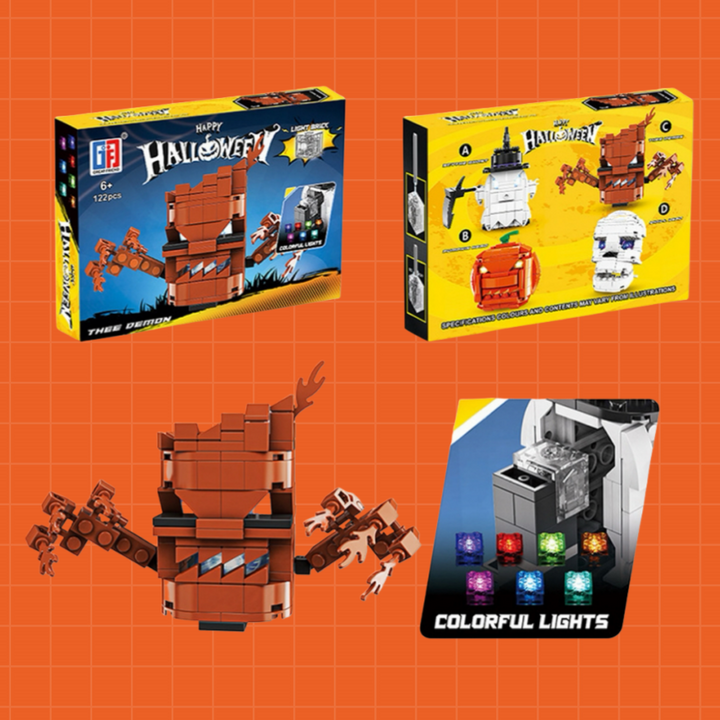 Halloween-Themed Brick Figures – Spooky Desktop Decoration & Party Supplies (4 Styles Available)