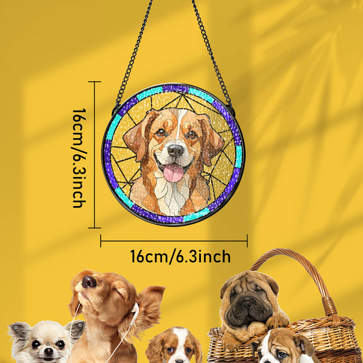 Personalized Pet Stained Glass Art Suncatcher Pet Memorial Ornament Gifts for Pet Lovers