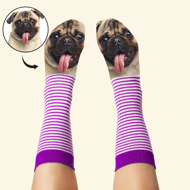 Custom Face Funny Socks Cartoon Style Photo Gifts for Him Her