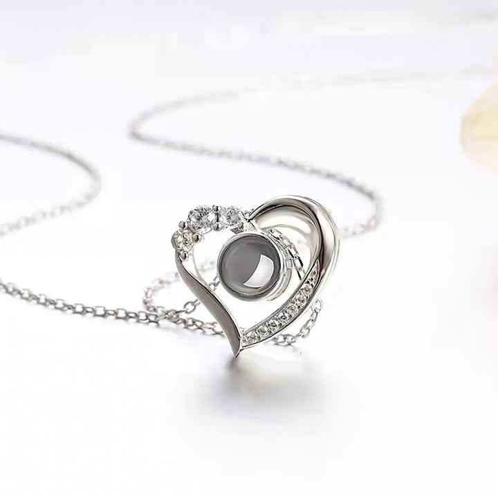 Personalized Heart Shaped Projection Necklace 925 Sterling Silver