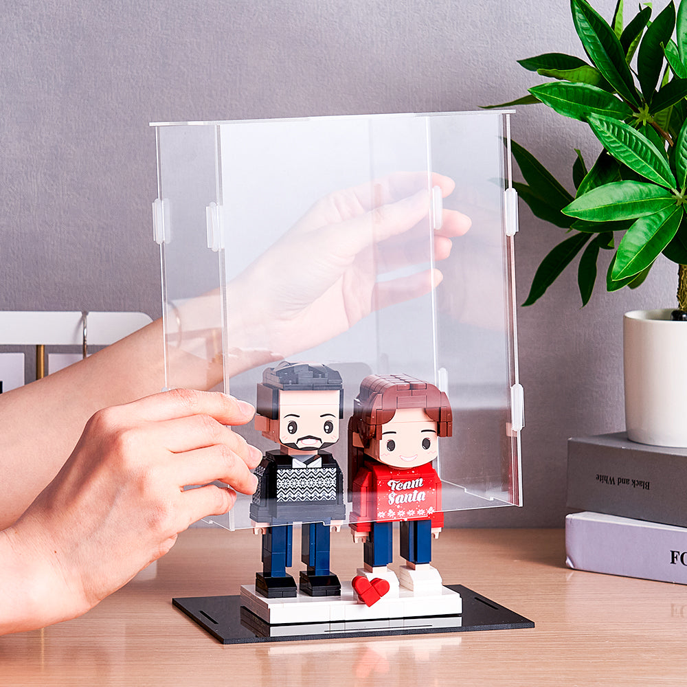 Dustproof Clear Acrylic Display Case Display Box – Protective Box for 2 People Brick Figures Collectibles